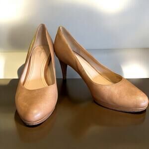Cole Haan MARGOT Leather PUMPS 11 B Heels Shoes Sandstone Tan Women I/NIKEAIR